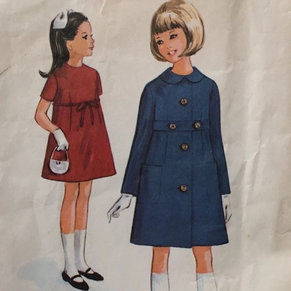 1960s sewing pattern McCall’s 7988 dress & coat, chest 25”